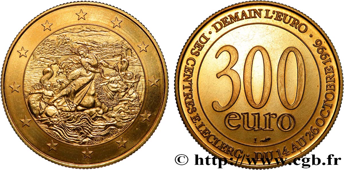 FRANCE 300 Euro E.LECLERC - “Demain l’Euro” 1996 Brilliant Uncirculated