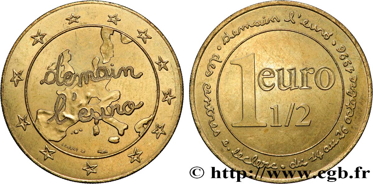 FRANCE 1 Euro 1/2 E.LECLERC - “Demain l’Euro” 1996 AU