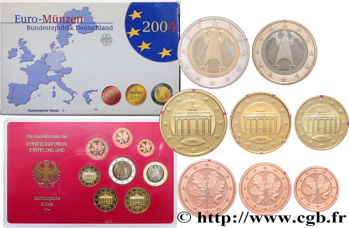 ALLEMAGNE COFFRET Euro BELLE ÉPREUVE  2004 BE