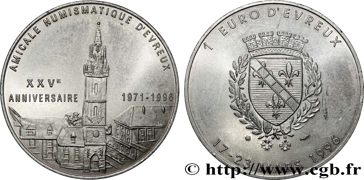 FRANCIA 1 Euro d’Evreux (17 - 23 mars 1996) 1996 EBC