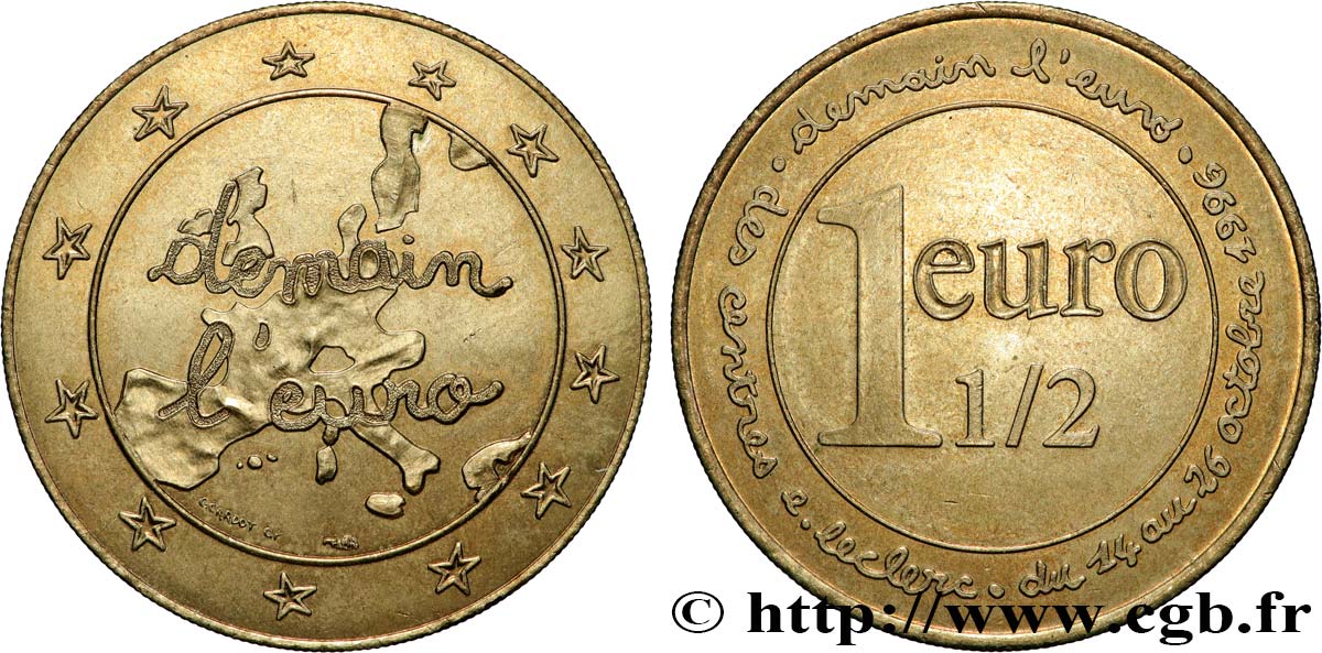 FRANCE 1 Euro 1/2 E.LECLERC - “Demain l’Euro” 1996 AU