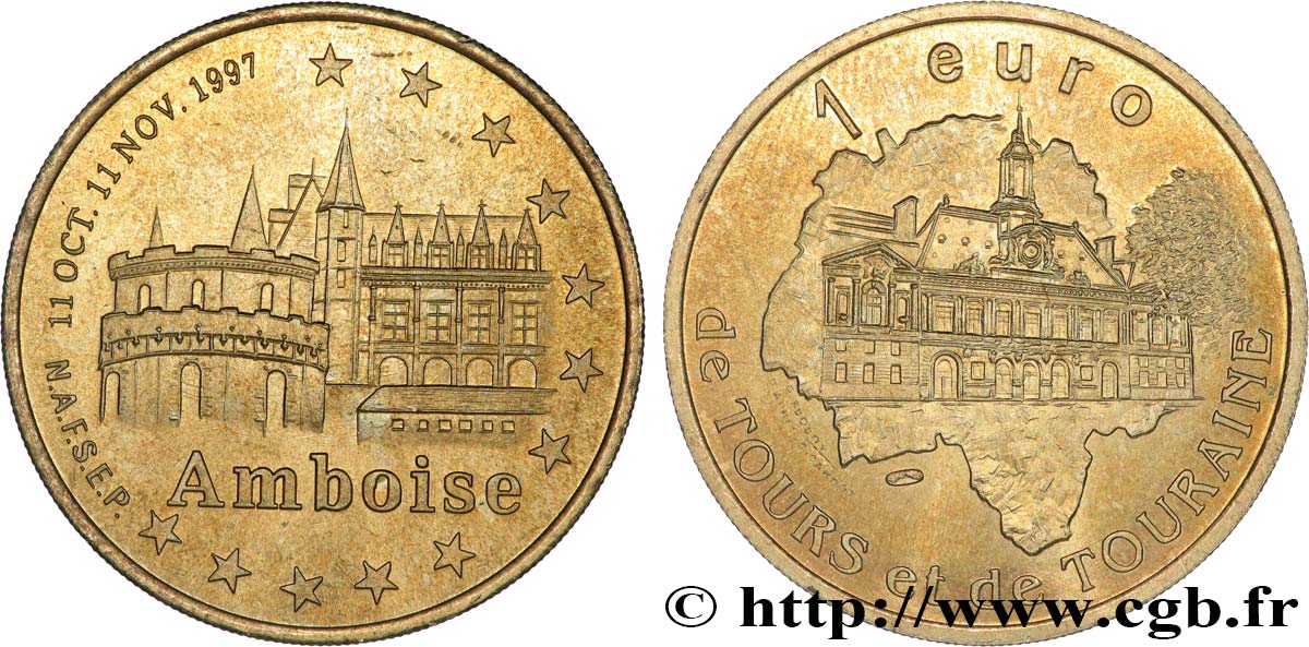 FRANCE 1 Euro de Tours et de Touraine - AMBOISE 1997 SPL