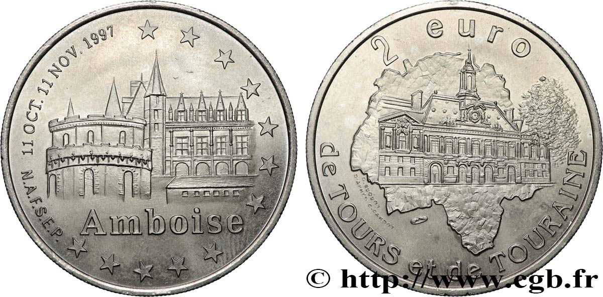 FRANKREICH 2 Euro de Tours et de Touraine - AMBOISE 1997