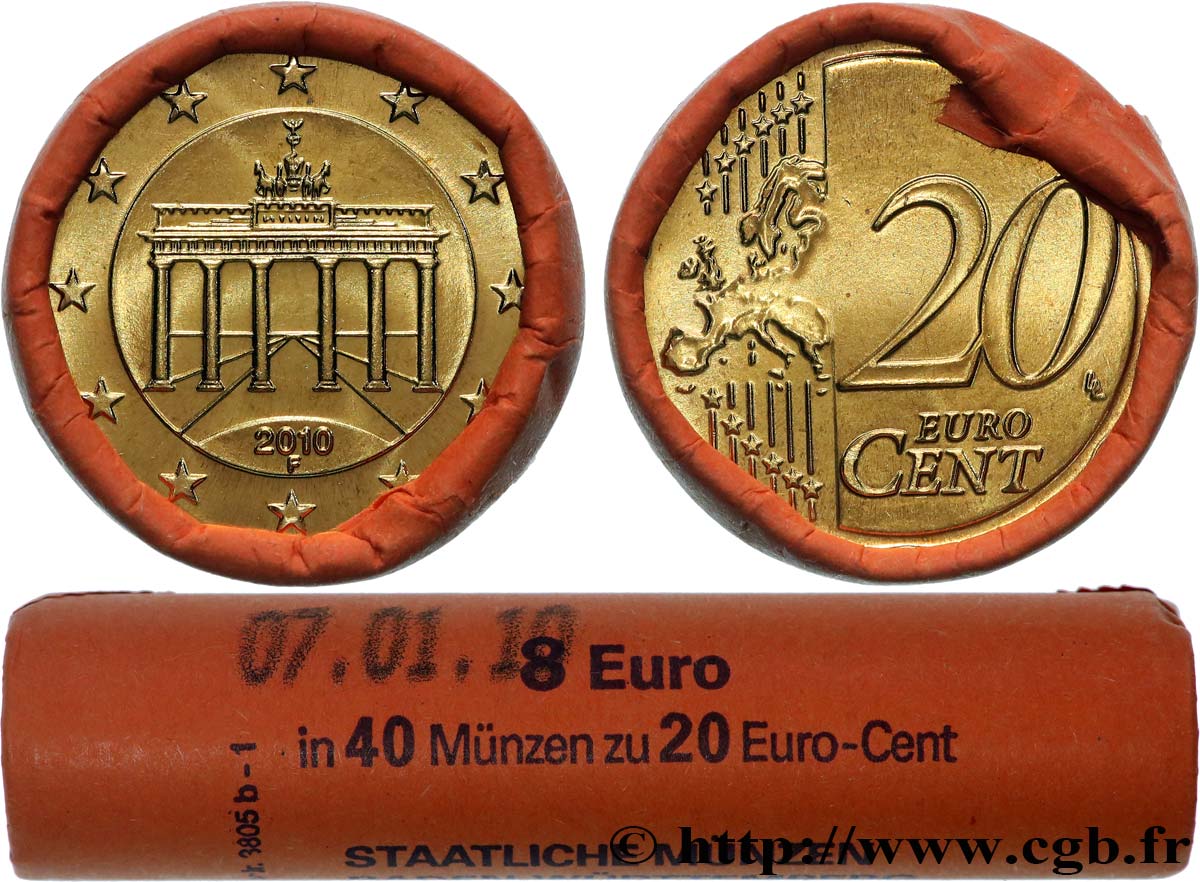 ALEMANIA Rouleau 40 x 20 Cent PORTE DE BRANDEBOURG  2010 SC