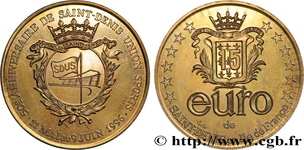 FRANCE 1,5 Euro de Saint-Denis (11 mai - 9 juin 1996) 1996 AU