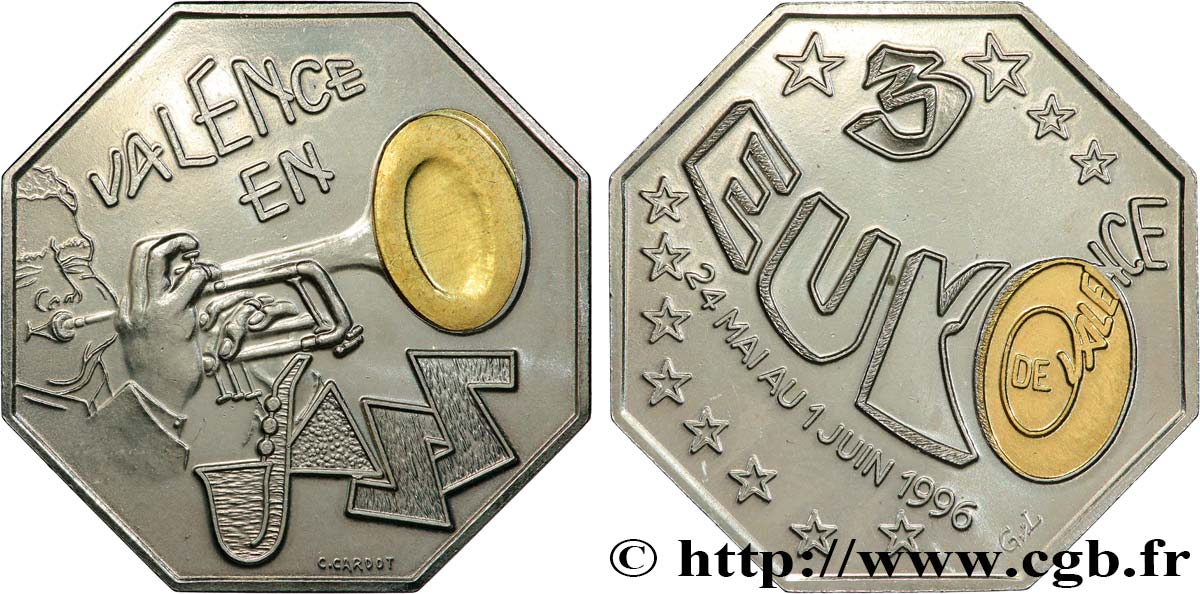 FRANKREICH 3 Euro Valence (24 mai - 1er juin 1996) 1996