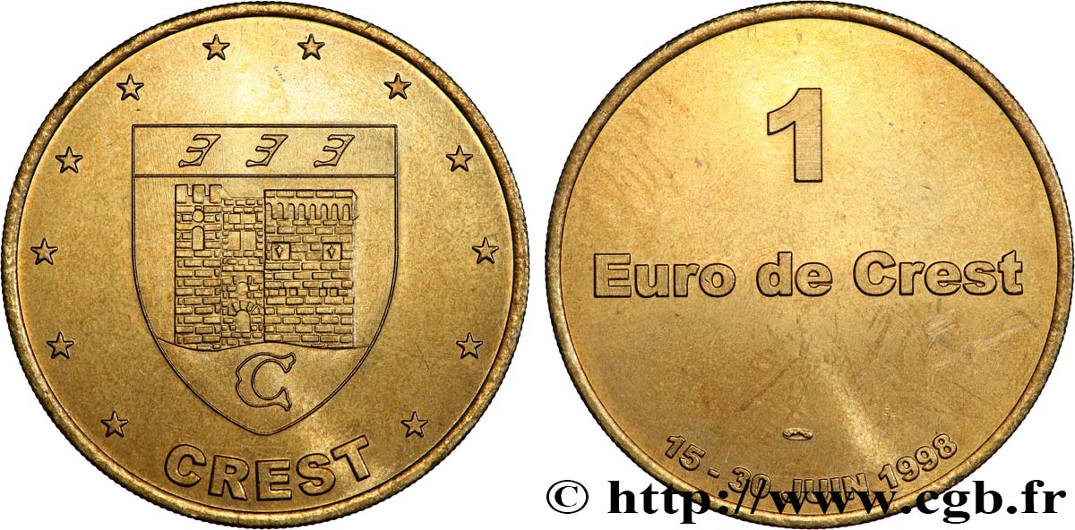 France, Token, 1 Euro de Reims, Sourire de l'Europe, 1998