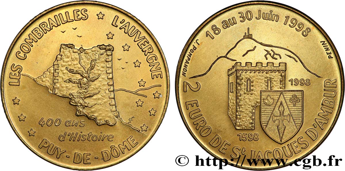 FRANCE 2 Euro de Saint Jacques d’Ambur 1998 MS