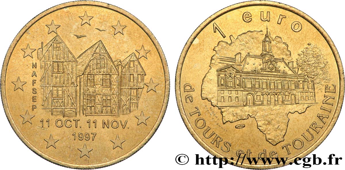 FRANCE 1 Euro de Tours et de Touraine 1997 SUP