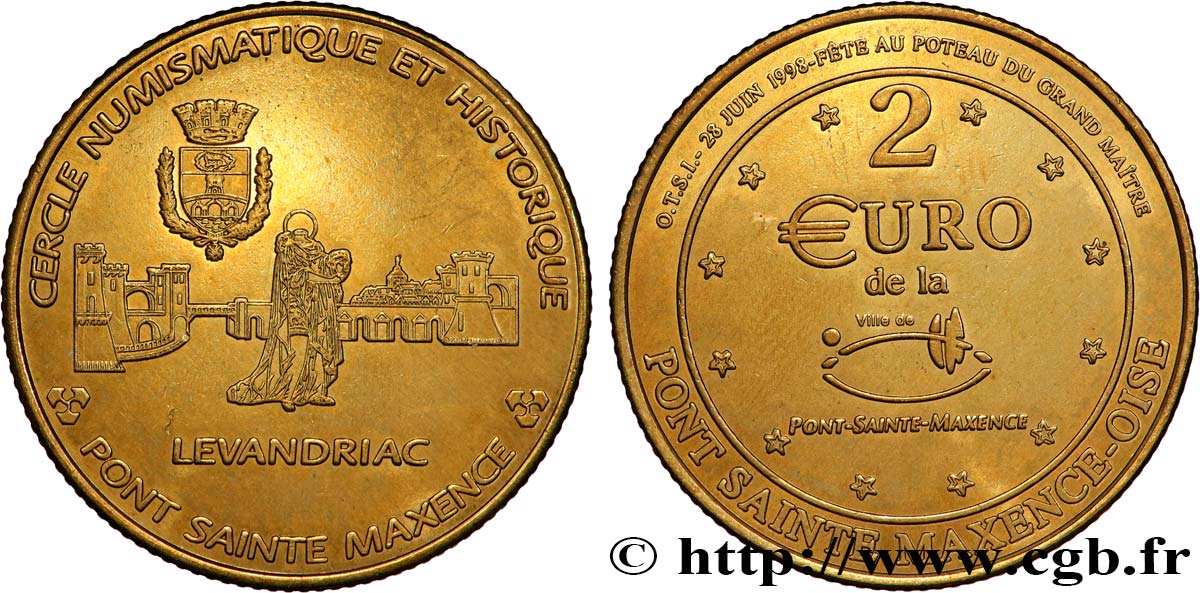 FRANCIA 2 Euro de Pont-Sainte-Maxence  1998 EBC