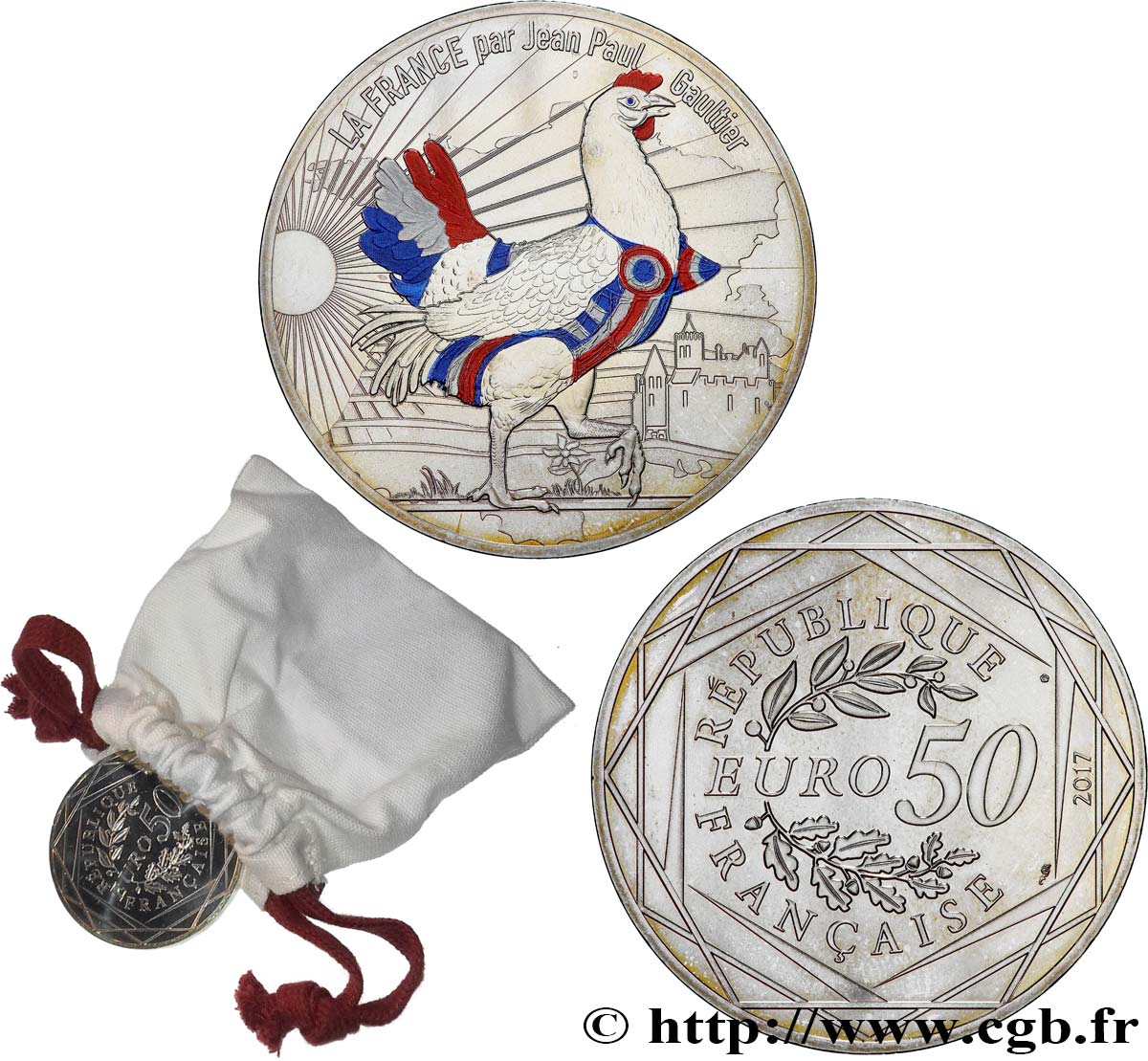 FRANCE 50 Euro LA FRANCE PAR JEAN PAUL GAULTIER - POULE CORSET 2017 FDC