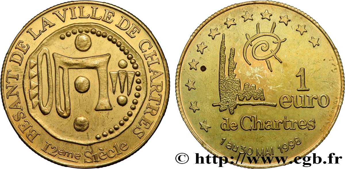 FRANKREICH 1 Euro de Chartres (1 - 30 mai 1998) 1998