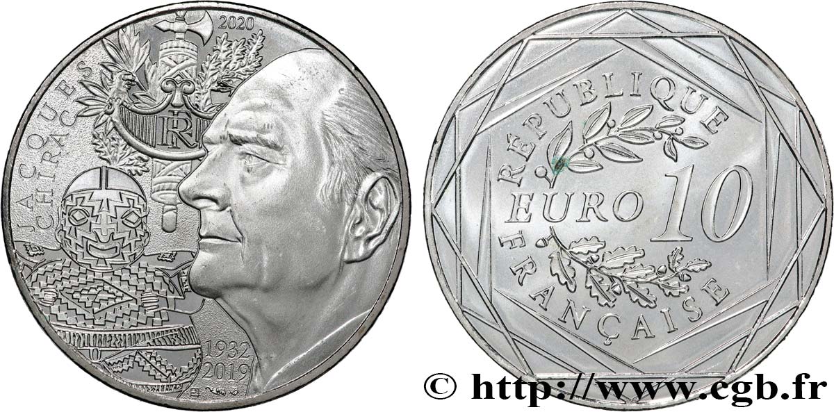 FRANKREICH 10 EURO JACQUES CHIRAC 2020