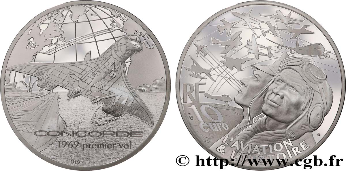 FRANCE Belle Epreuve - 10 Euro LE CONCORDE 2019 BE