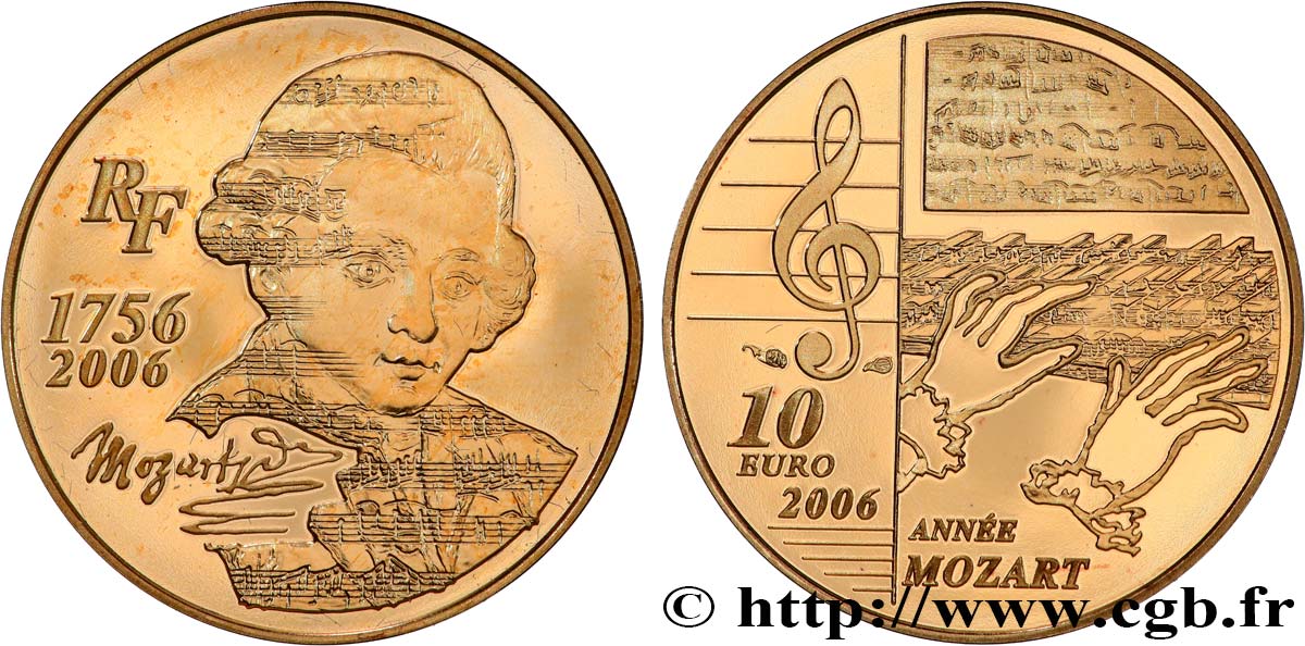 FRANCE Belle Épreuve 10 Euro MOZART 2006 BE