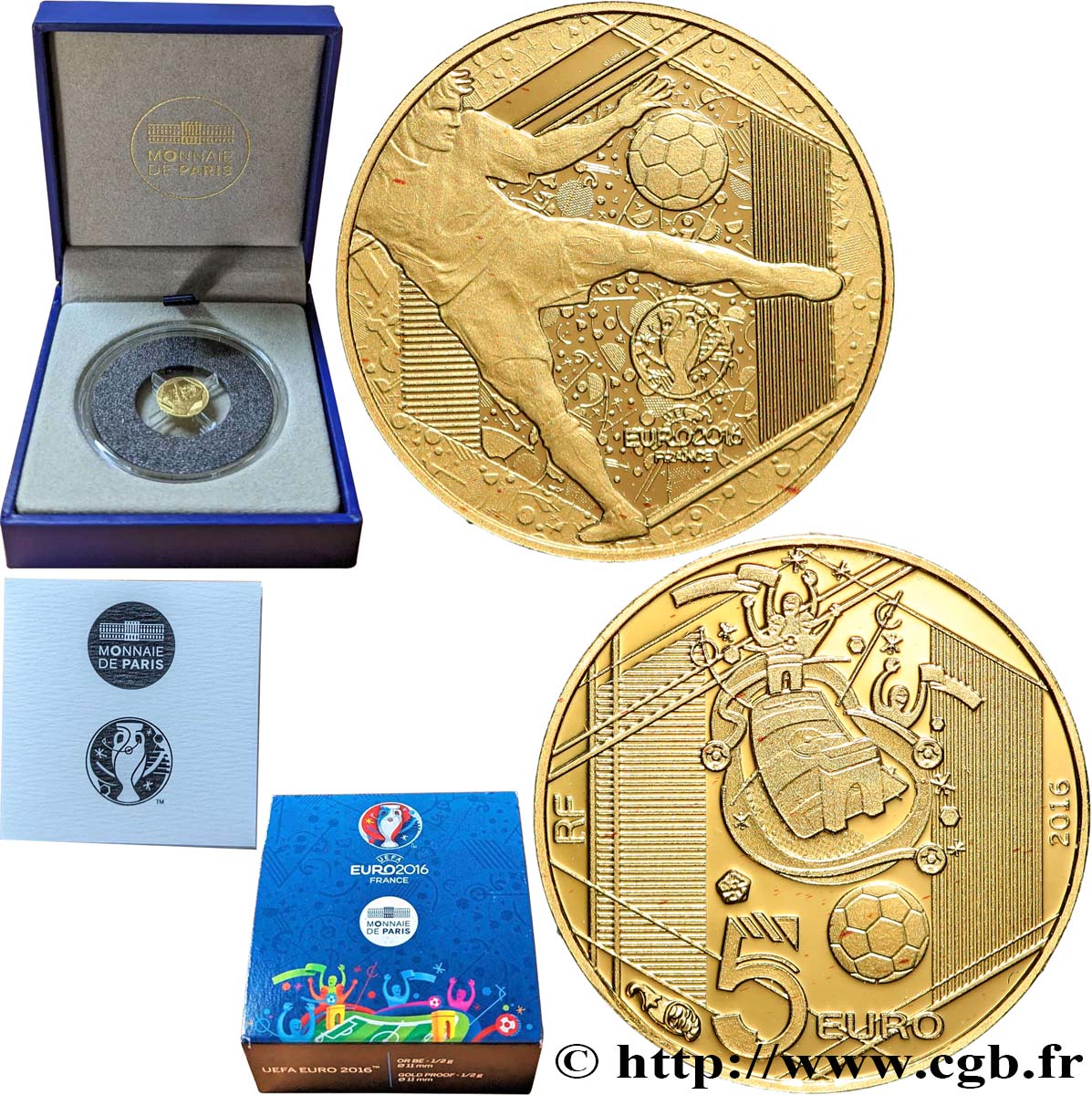 FRANCE Belle Épreuve 5 Euro UEFA EURO 2016 2016 BE