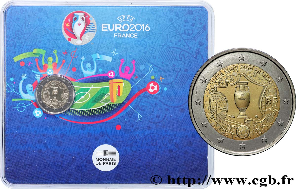 FRANCE Coin-card 2 Euro UEFA 2016 2016 BU
