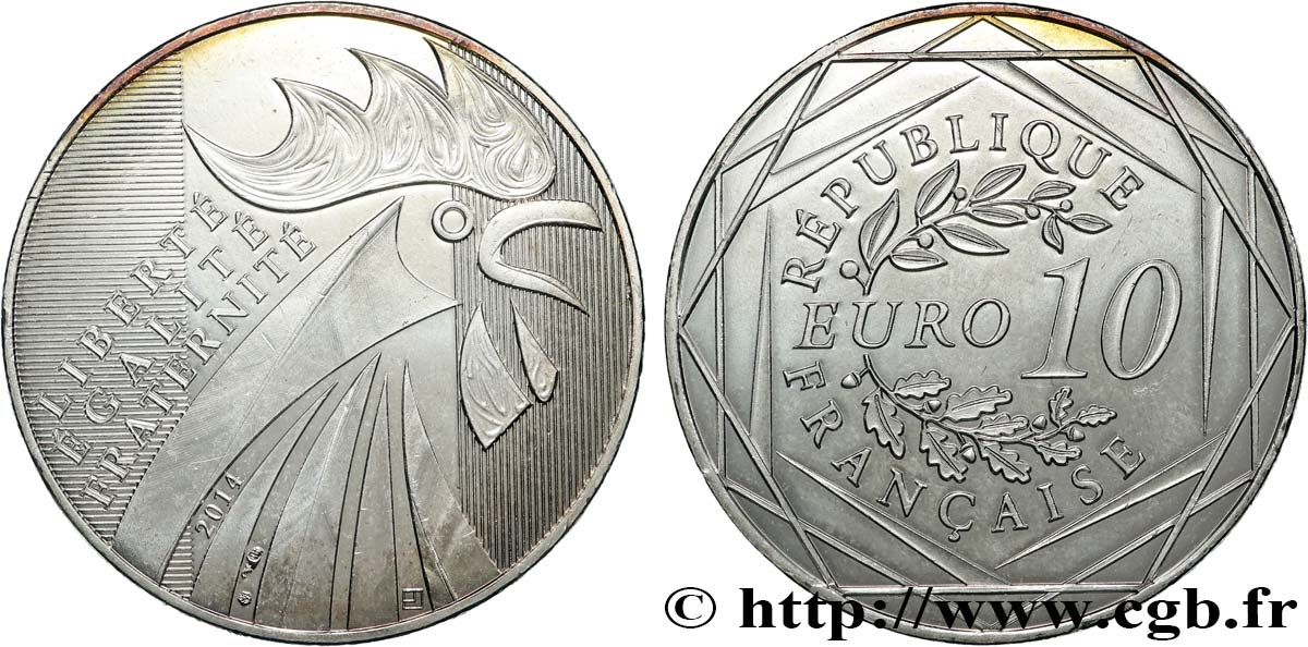 FRANKREICH 10 Euro COQ 2014