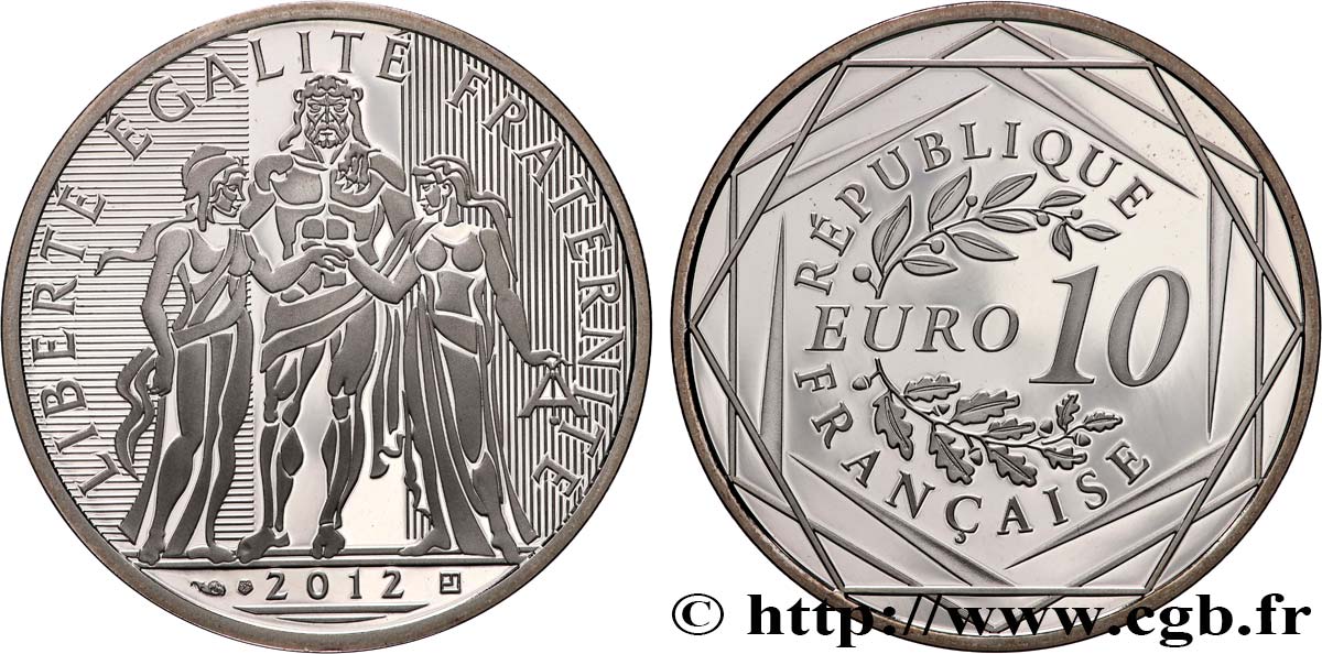 FRANCE Belle Épreuve 10 Euro HERCULE 2012 MS