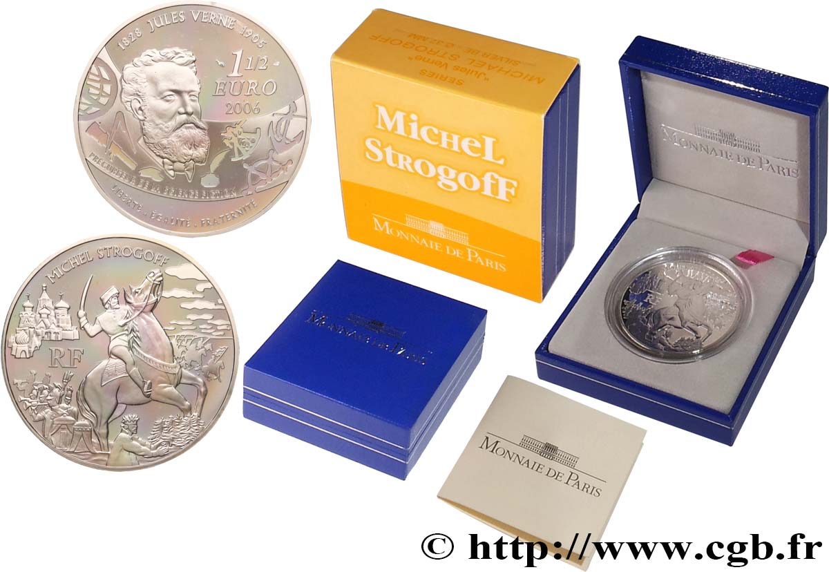 FRANCE Belle Épreuve 1 Euro 1/2 JULES VERNE - MICHEL STROGOFF 2006 BE