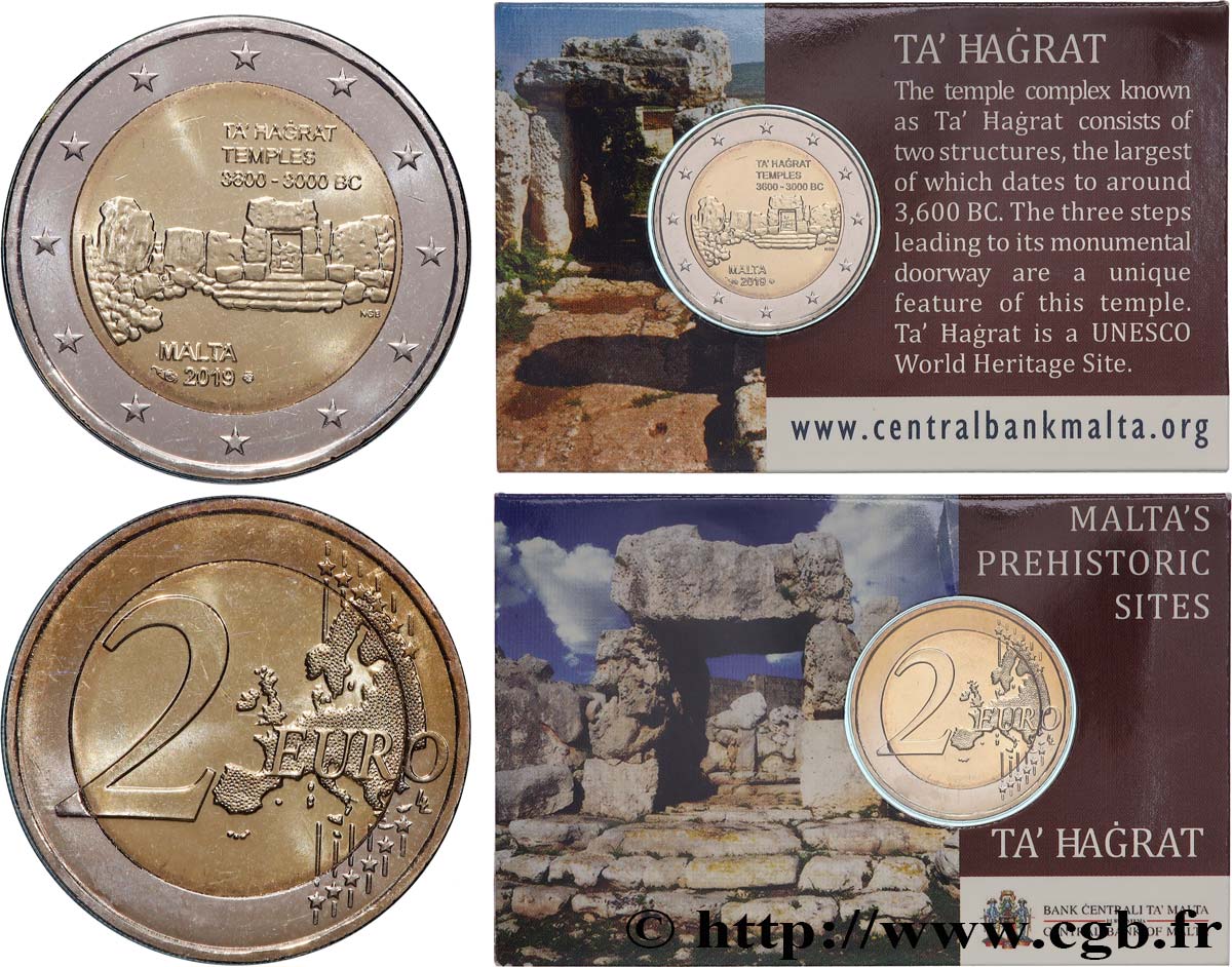 MALTE Coin-Card 2 Euro TEMPLE TA’ĦAGRAT 2019 SPL