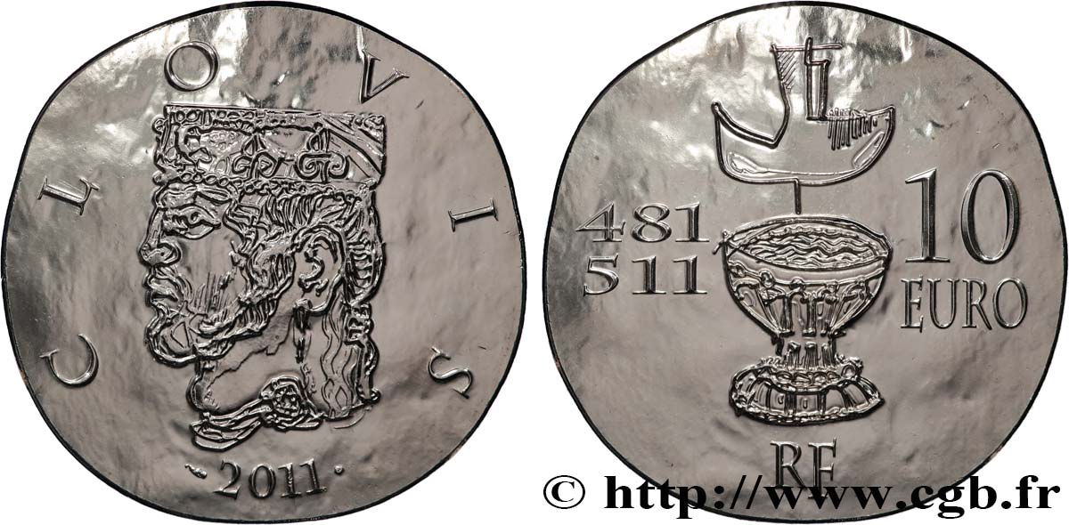 FRANCE 10 Euro CLOVIS 2011 FDC