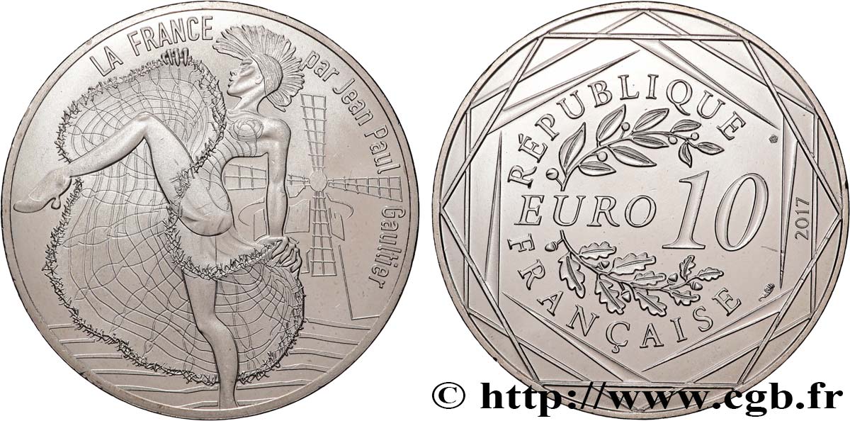 FRANCE 10 Euro LA FRANCE PAR JEAN PAUL GAULTIER - PARIS, CAPITALE 2017 MS