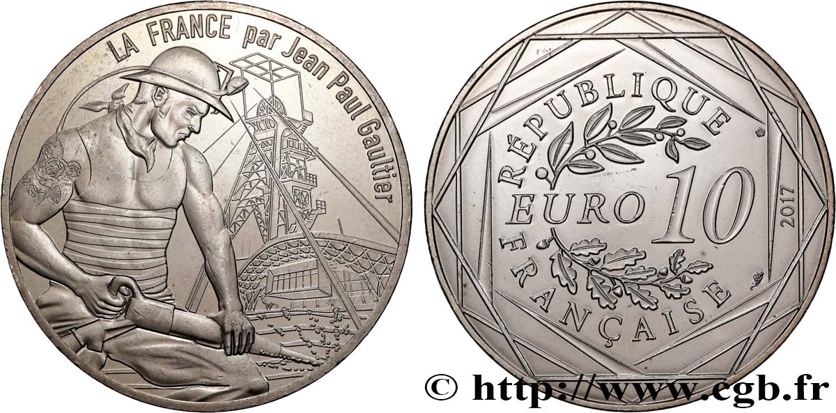 FRANCE 10 Euro LA FRANCE PAR JEAN PAUL GAULTIER - LA LORRAINE COURAGEUSE 2017 MS