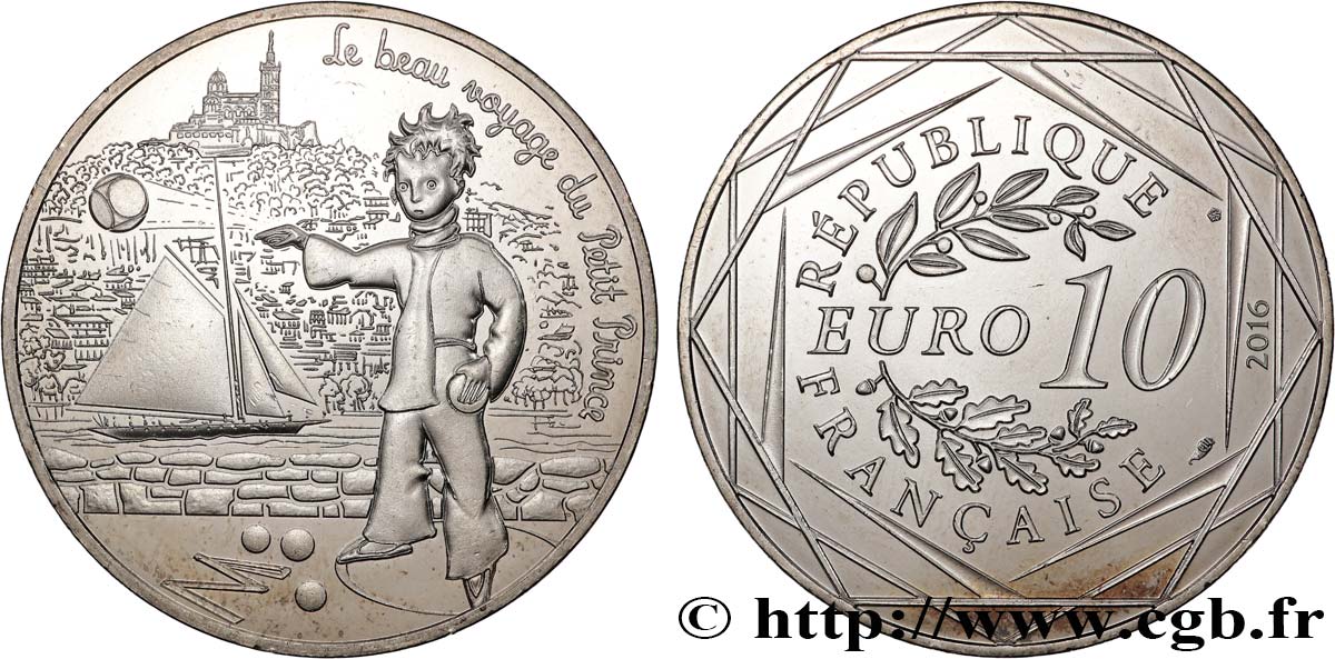 FRANCIA 10 Euro LE PETIT PRINCE - JOUE A LA PÉTANQUE 2016 SC