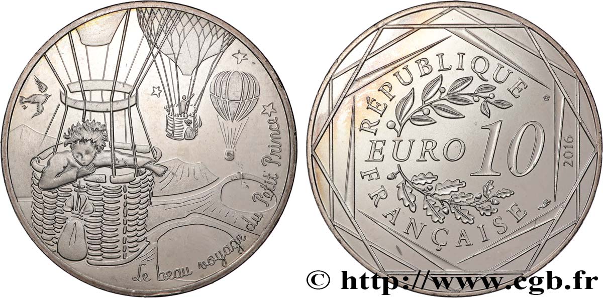 FRANCIA 10 Euro LE PETIT PRINCE EN MONTGOLFIÈRE 2016 MS