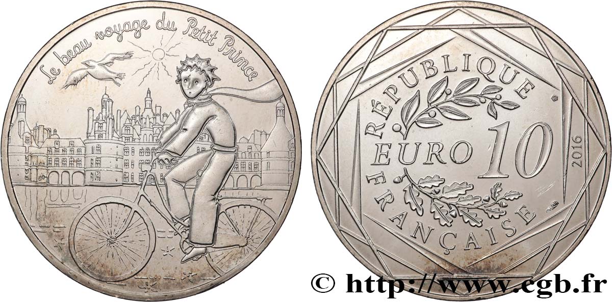 FRANCIA 10 Euro LE PETIT PRINCE - VISITE LES CHÂTEAUX 2016 MS