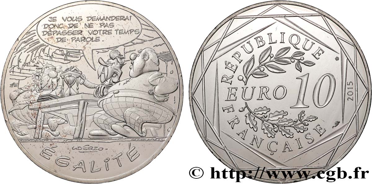 FRANCE 10 EURO ASTÉRIX ET LES VALEURS DE LA RÉPUBLIQUE - Égalité PAROLE 2015 SPL