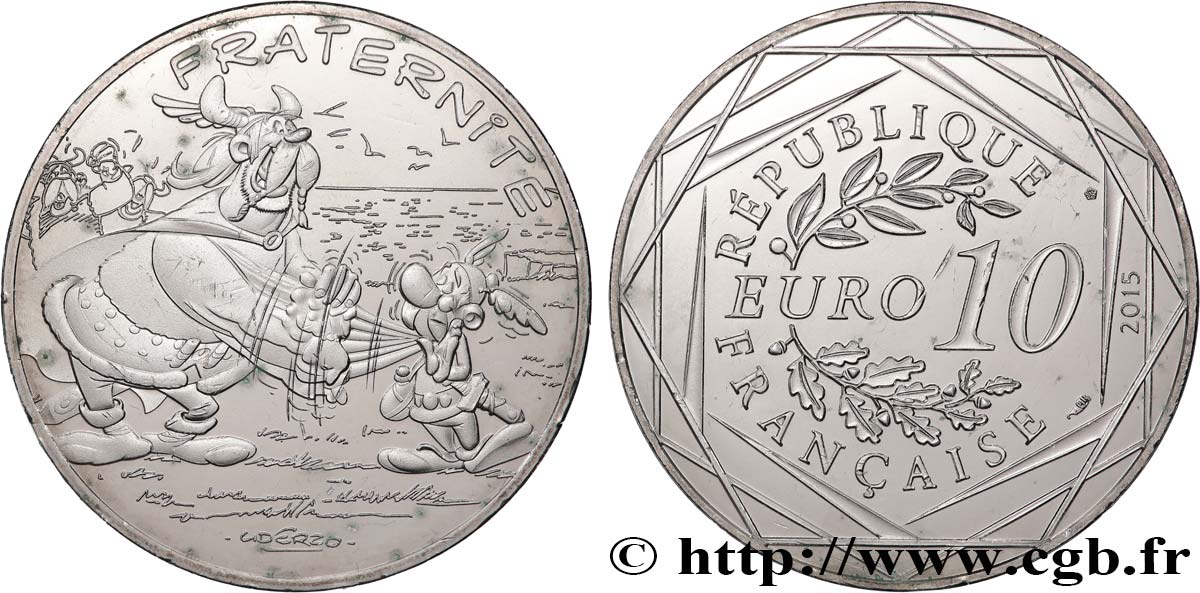 FRANCE 10 EURO ASTÉRIX ET LES VALEURS DE LA RÉPUBLIQUE - Fraternité NORMANDS 2015 MS