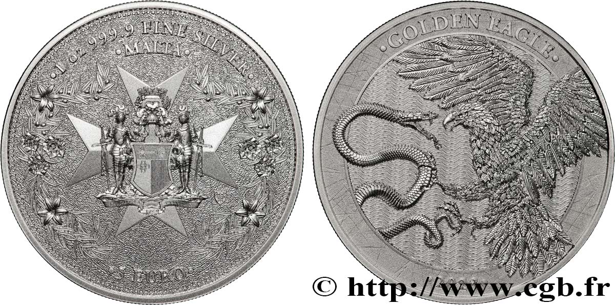 SILVER INVESTMENT 1 Oz - 5 Euro Aigle Royal 2023 BE