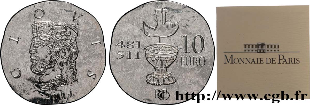 FRANCE 10 Euro CLOVIS 2011 FDC