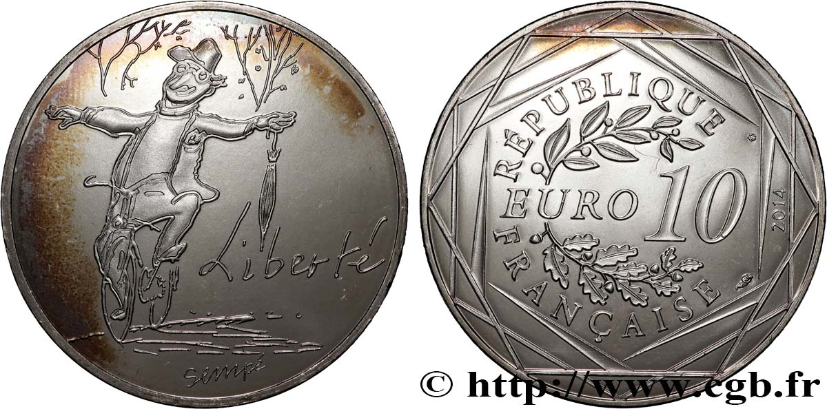 FRANCIA 10 Euro LIBERTÉ par SEMPÉ (automne) 2014 SC