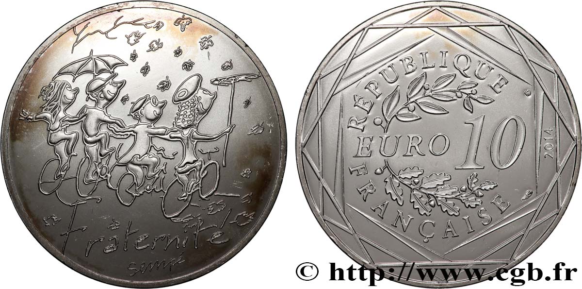 FRANCE 10 Euro FRATERNITÉ par SEMPÉ (automne) 2014 SPL