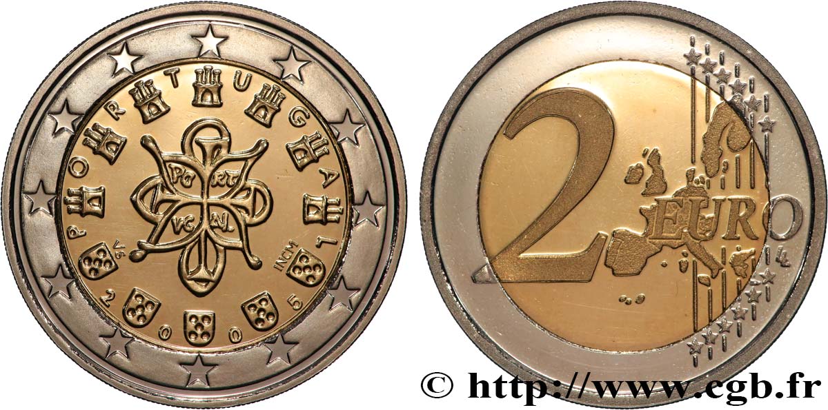 PORTUGAL BELLE ÉPREUVE 2 Euro SCEAU ENTRELACÉ (1144)  2005 BE