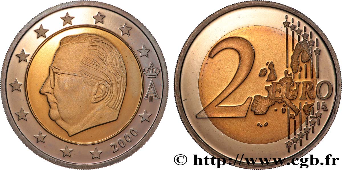 BELGIQUE BELLE ÉPREUVE 2 Euro ALBERT II  2000 BE