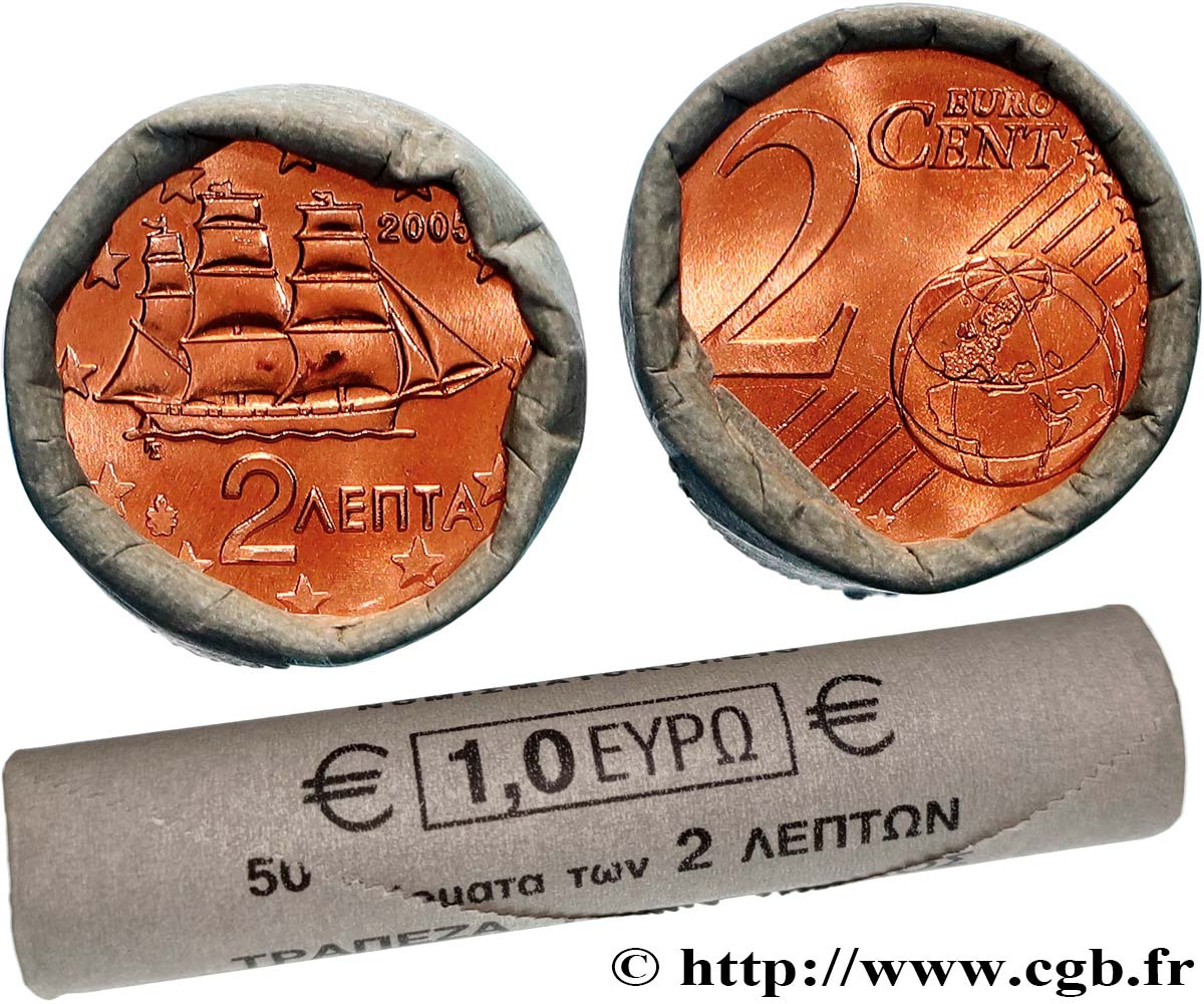 GRÈCE Rouleau 50 x 2 Cent CORVETTE 2005 SPL