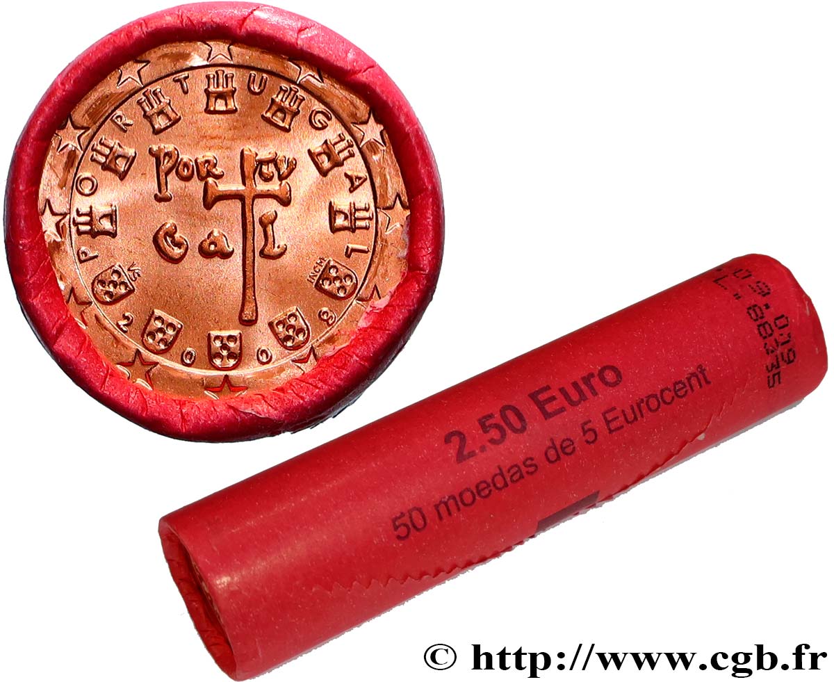 PORTUGAL Rouleau 50 x 5 Cent SCEAU A LA CROIX(1134) 2009 SPL
