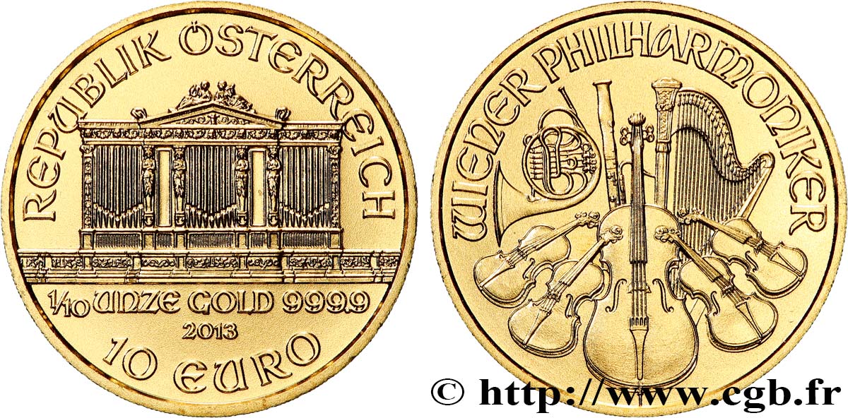 AUSTRIA 10 Euro LE PHILARMONIQUE DE VIENNE 2013 SC