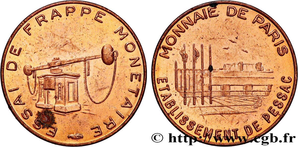 EUROPÄISCHE ZENTRALBANK 1 Cent euro, essai de frappe monétaire dit de “Pessac” n.d.