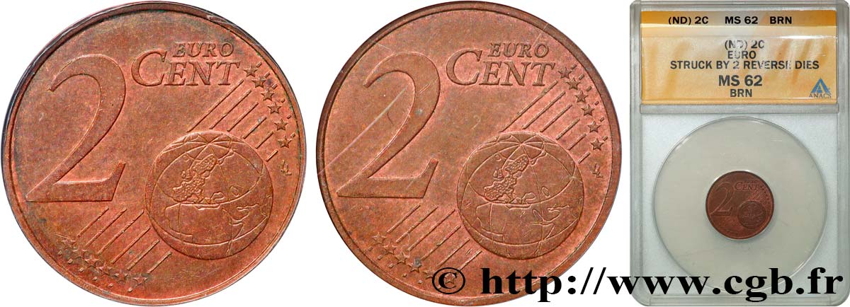 BANQUE CENTRALE EUROPEENNE 2 Cent Euro biface - double face commune n.d. SUP62