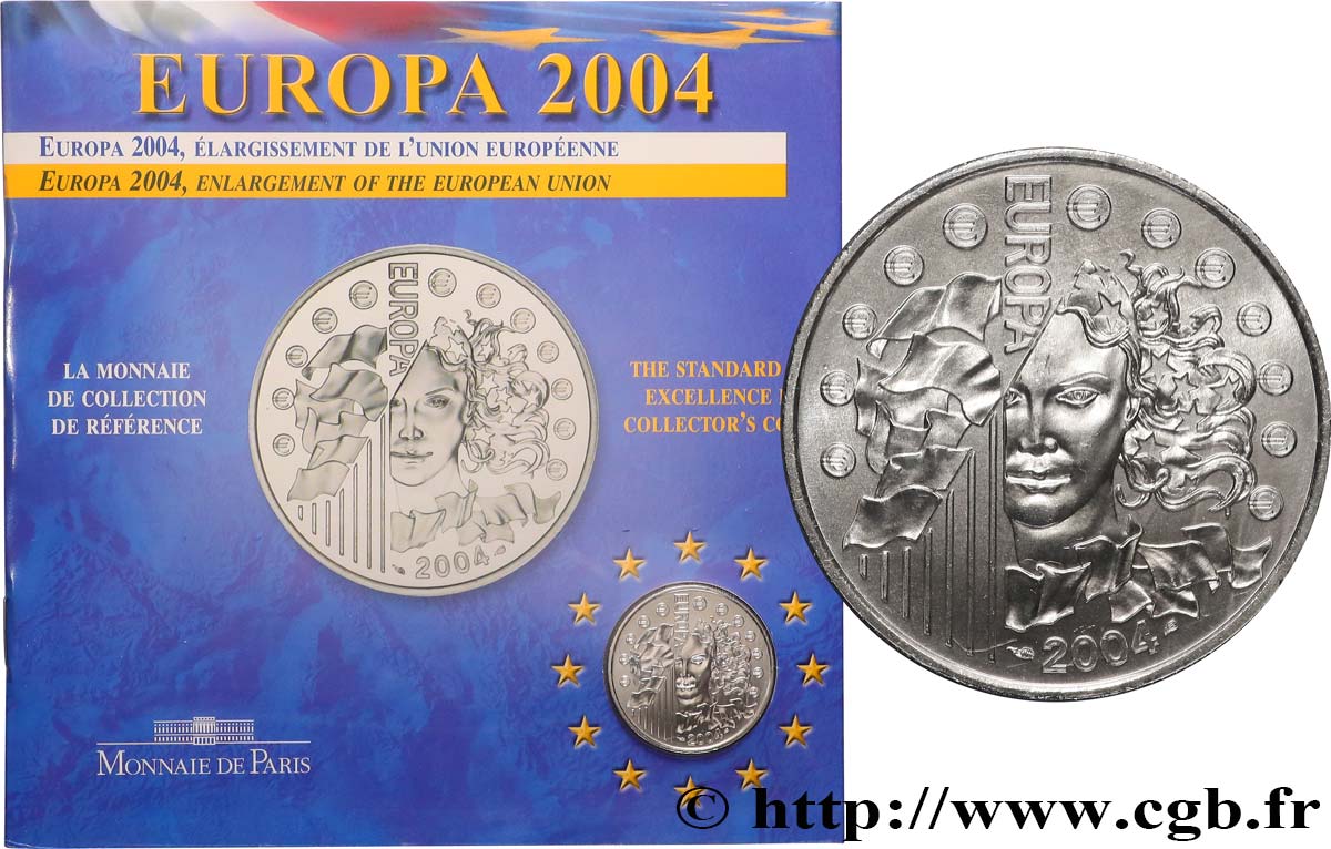 FRANCE 1/4 Euro EUROPA - ÉLARGISSEMENT DE L’UNION 2004 Brilliant Uncirculated