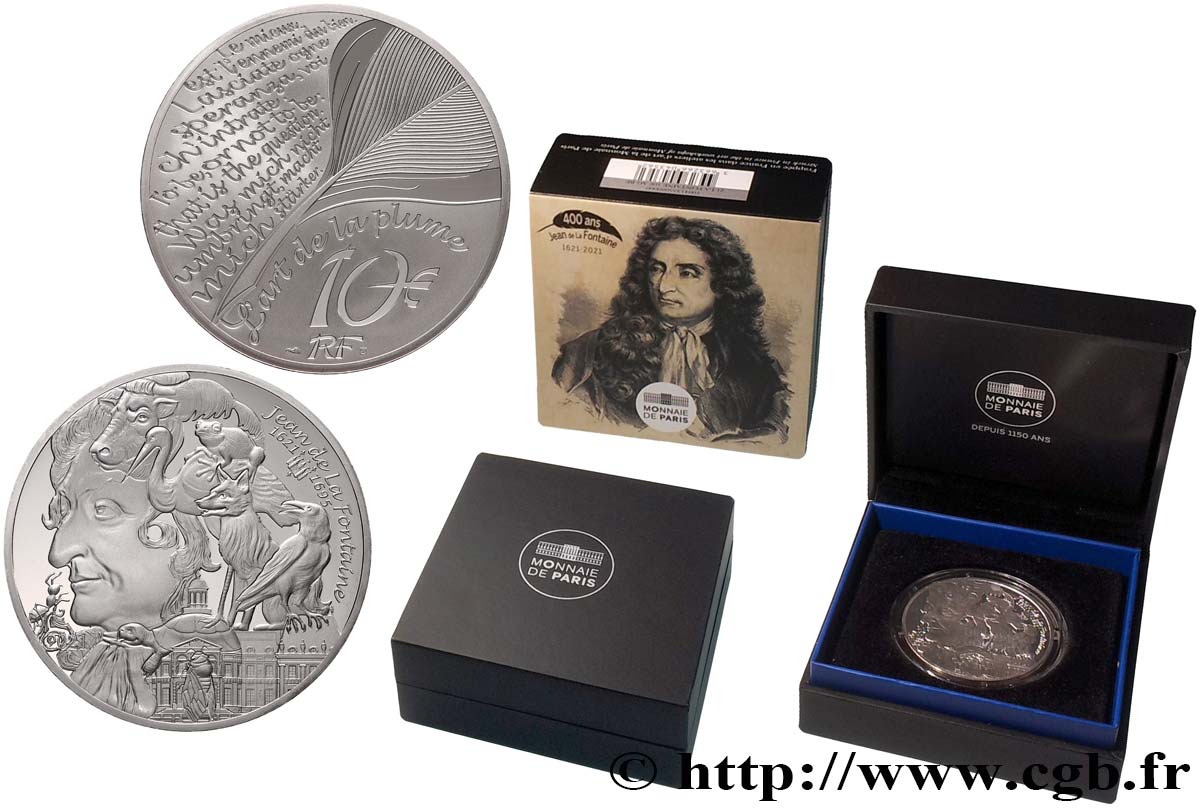 FRANCE Belle Epreuve 10 Euro JEAN DE LA FONTAINE 2021 BE