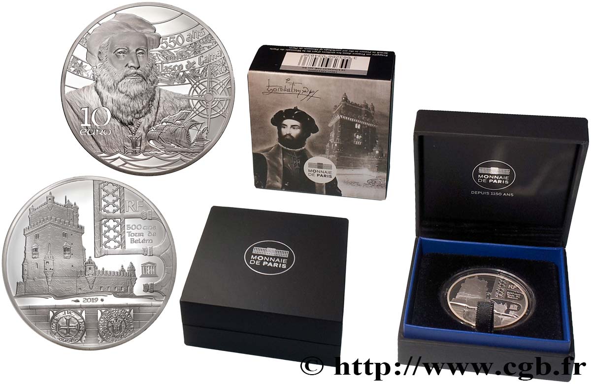 FRANCE Belle Epreuve 10 Euro TOUR DE BELEM ET VASCO DE GAMA 2019 BE