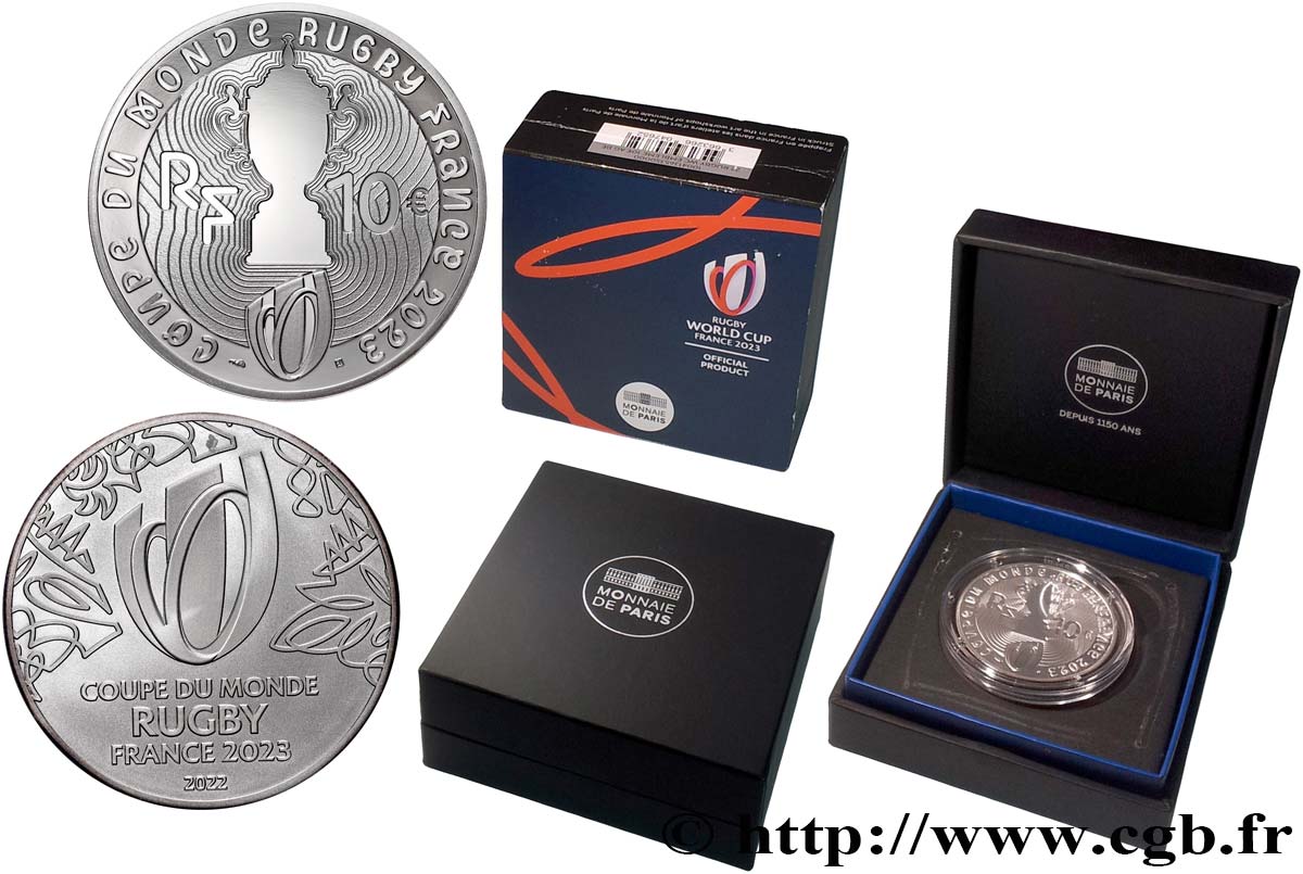 FRANCE BELLE ÉPREUVE 10 Euro RUGBY WORLD CUP FRANCE 2023 EMBLÈME 2023 Proof set