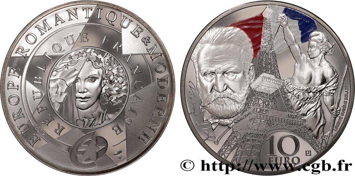 FRANCE BELLE ÉPREUVE 10 Euro EUROPA STAR - EPOQUE ROMANTIQUE ET MODERNE 2017 Proof set