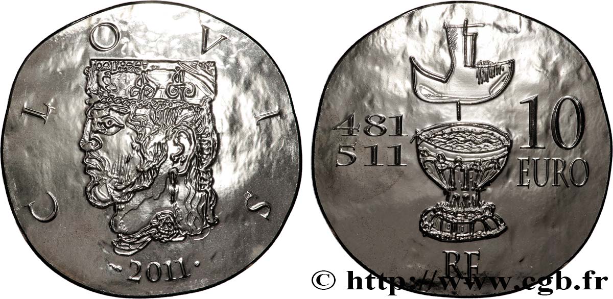 FRANCE 10 Euro CLOVIS 2011 FDC